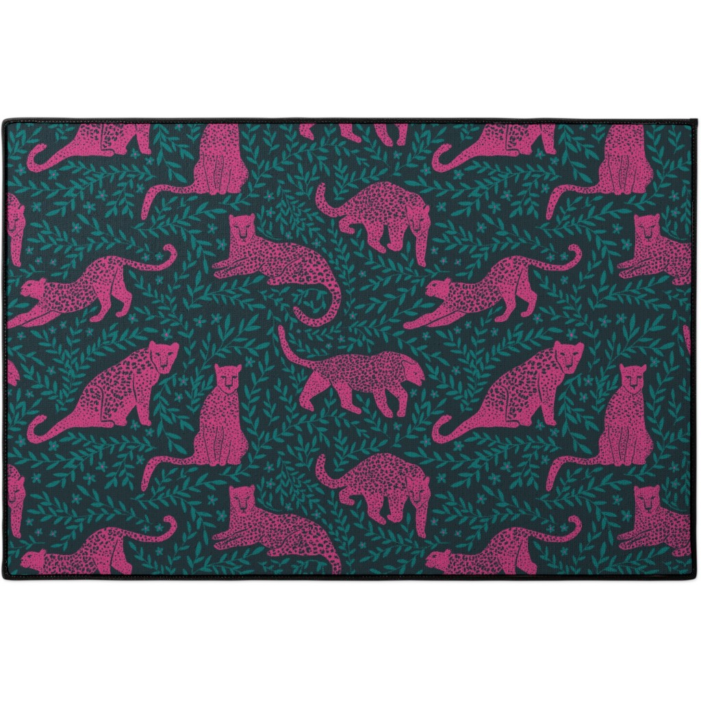Jungle Cat Door Mat, Pink