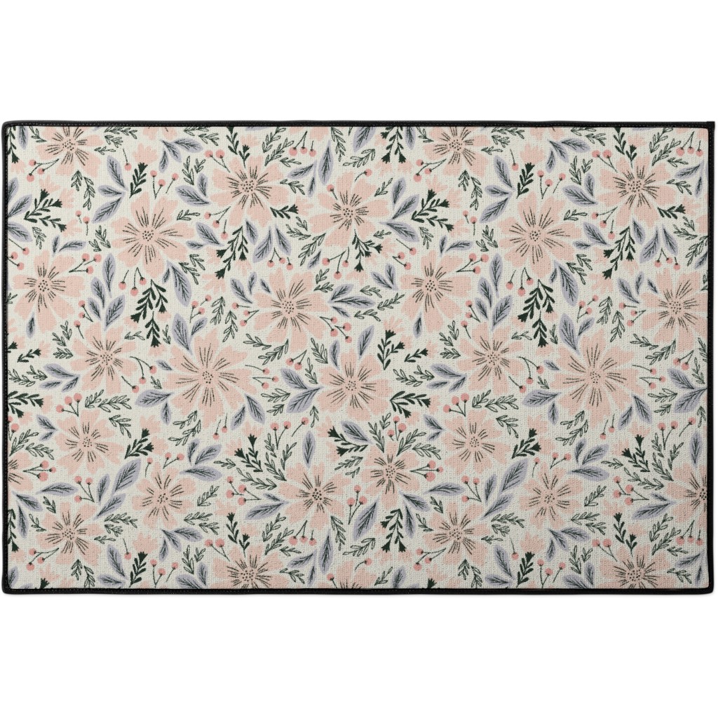 Flora - Pink Door Mat, Pink