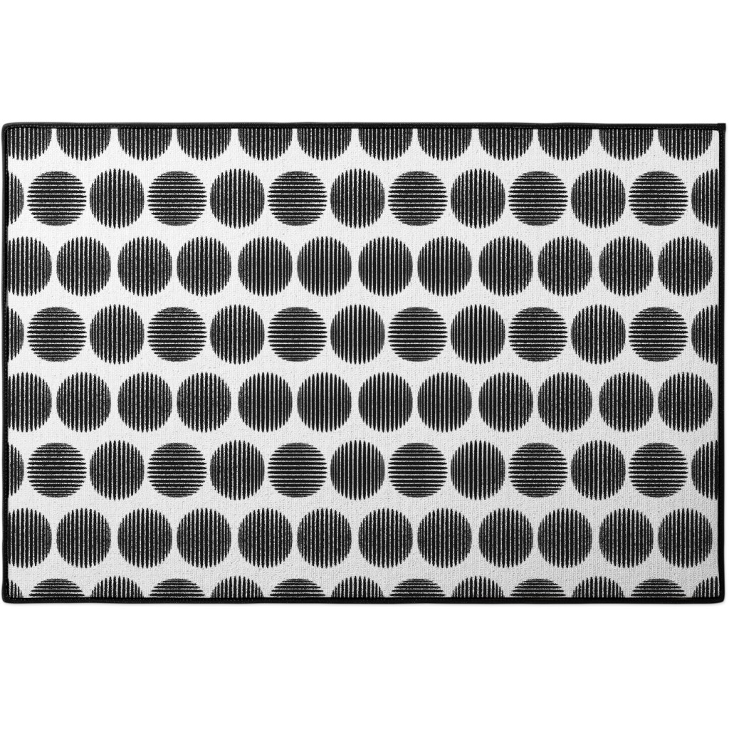 Scallops Black & White Door Mat Shutterfly