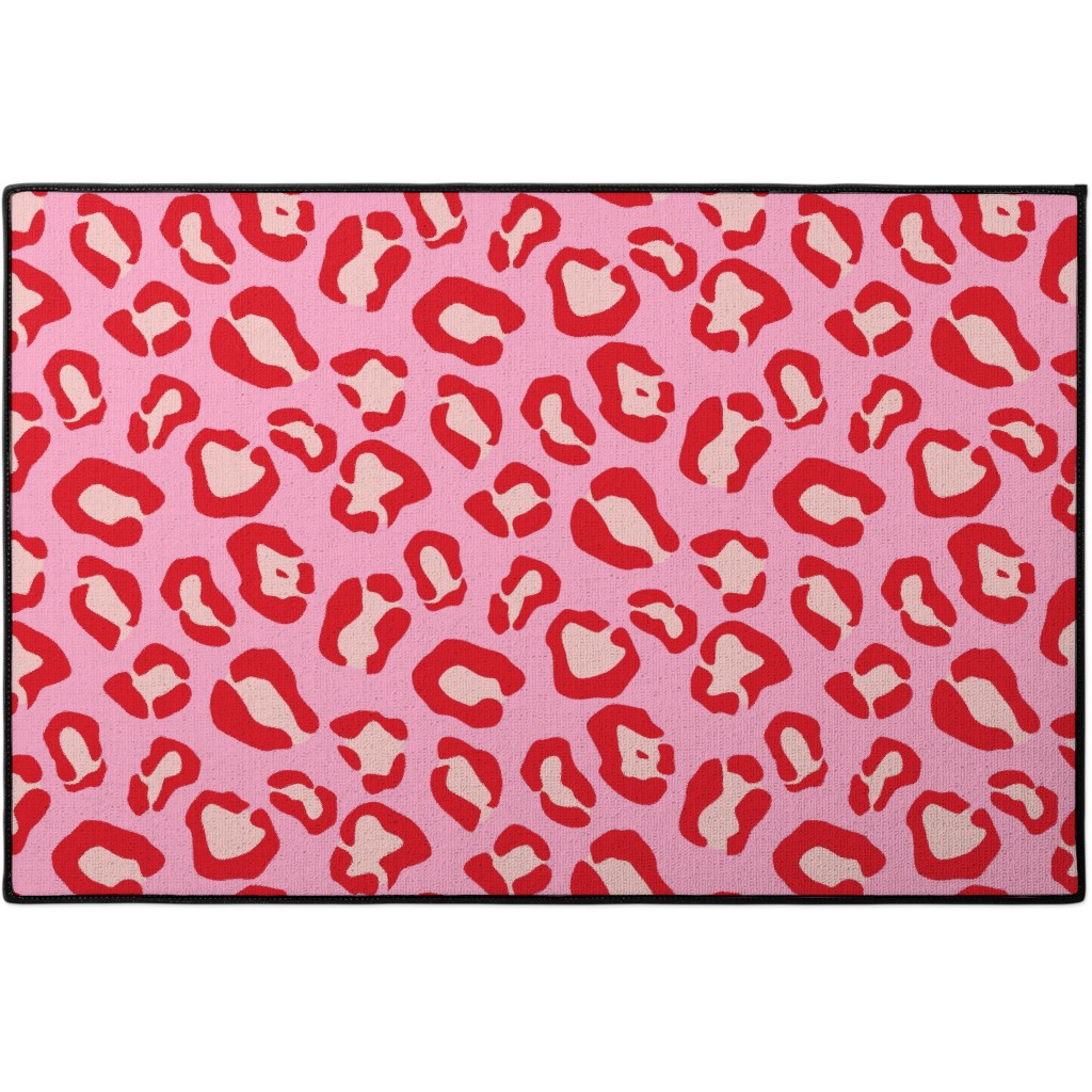 Leopard Pink and Red Door Mat Shutterfly