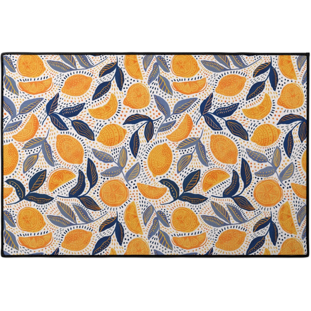 Give Me Those Lemons Blue and Yellow Door Mat Shutterfly