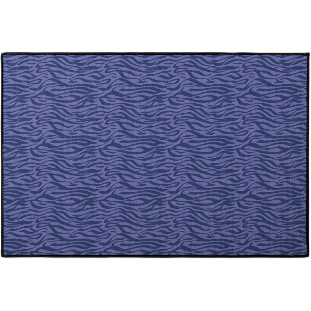 Zebra Animal Print - Purple Door Mat, Purple