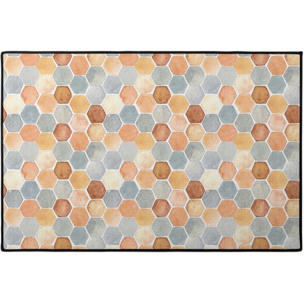 DIY Hexagon Leaves Pattern Area Rug Welcome Doormat Entrance Door