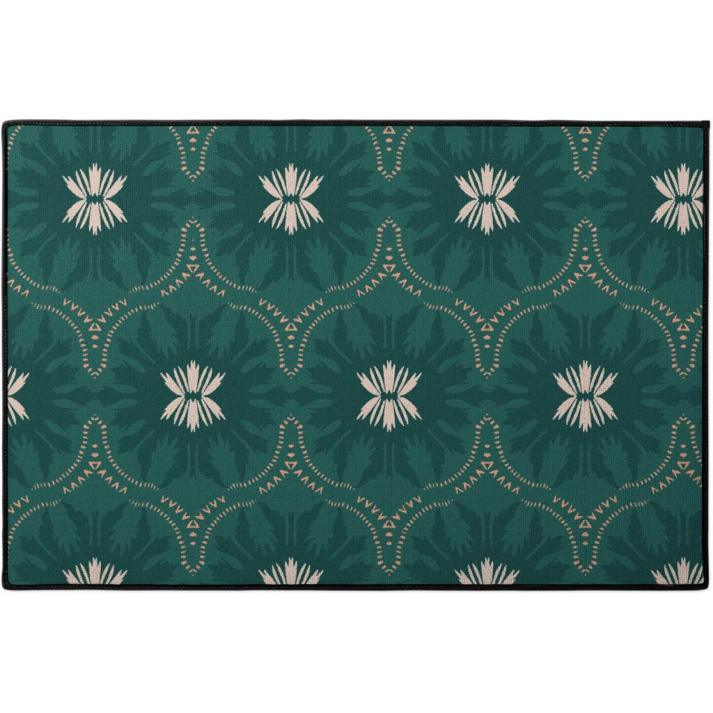 Jasmin Wildflower - Green Door Mat, Green