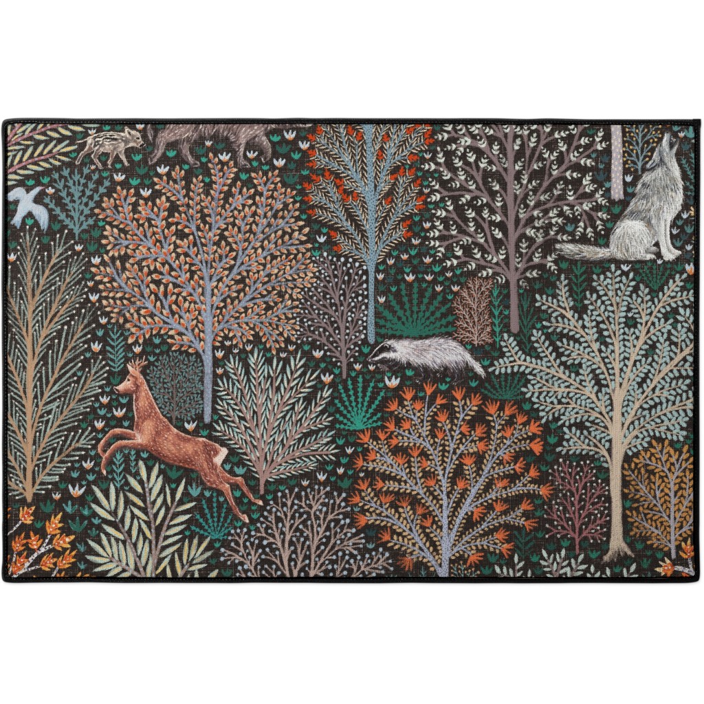 Forest & Animals - Multi Door Mat, Multicolor