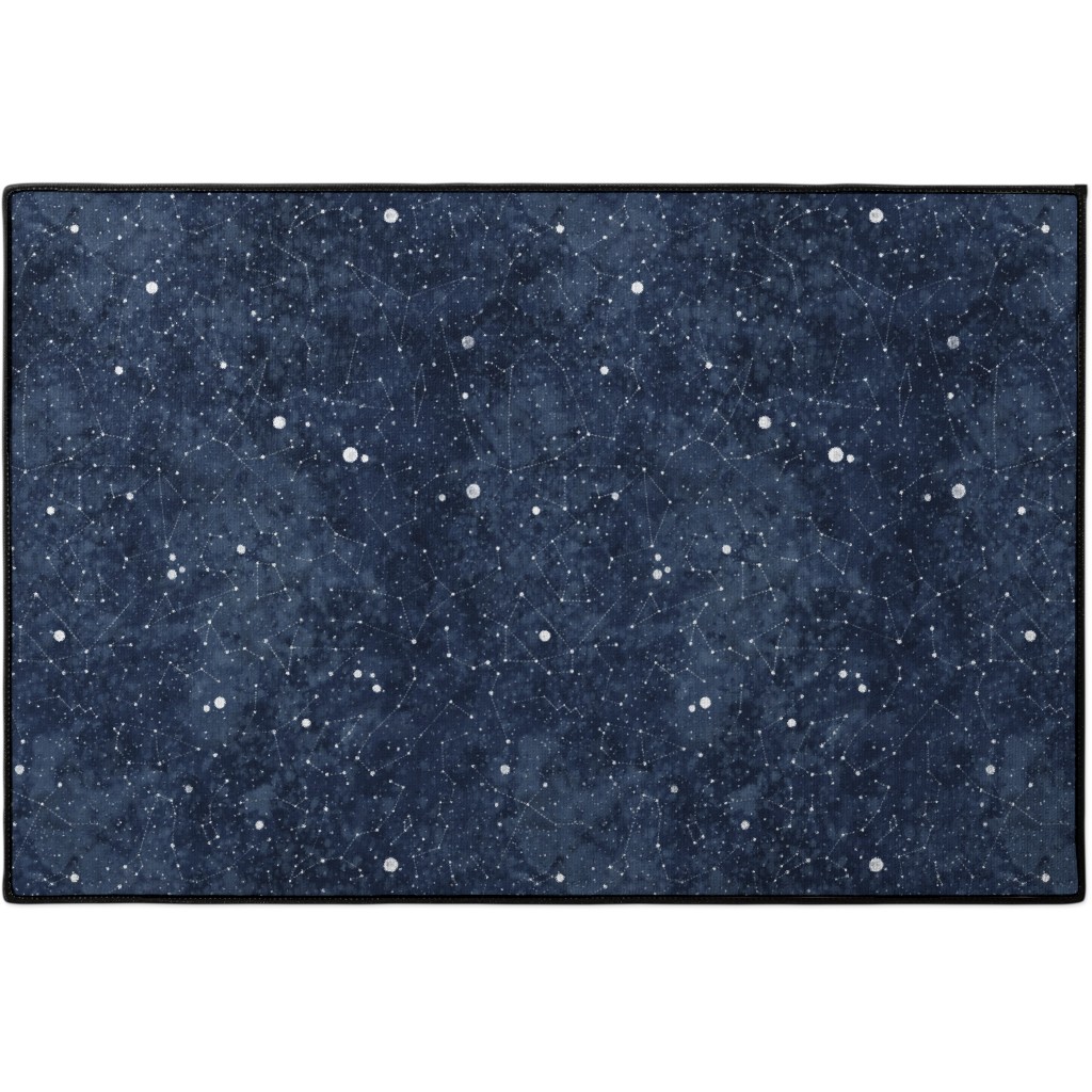 Star Constellations - Blue Door Mat, Blue