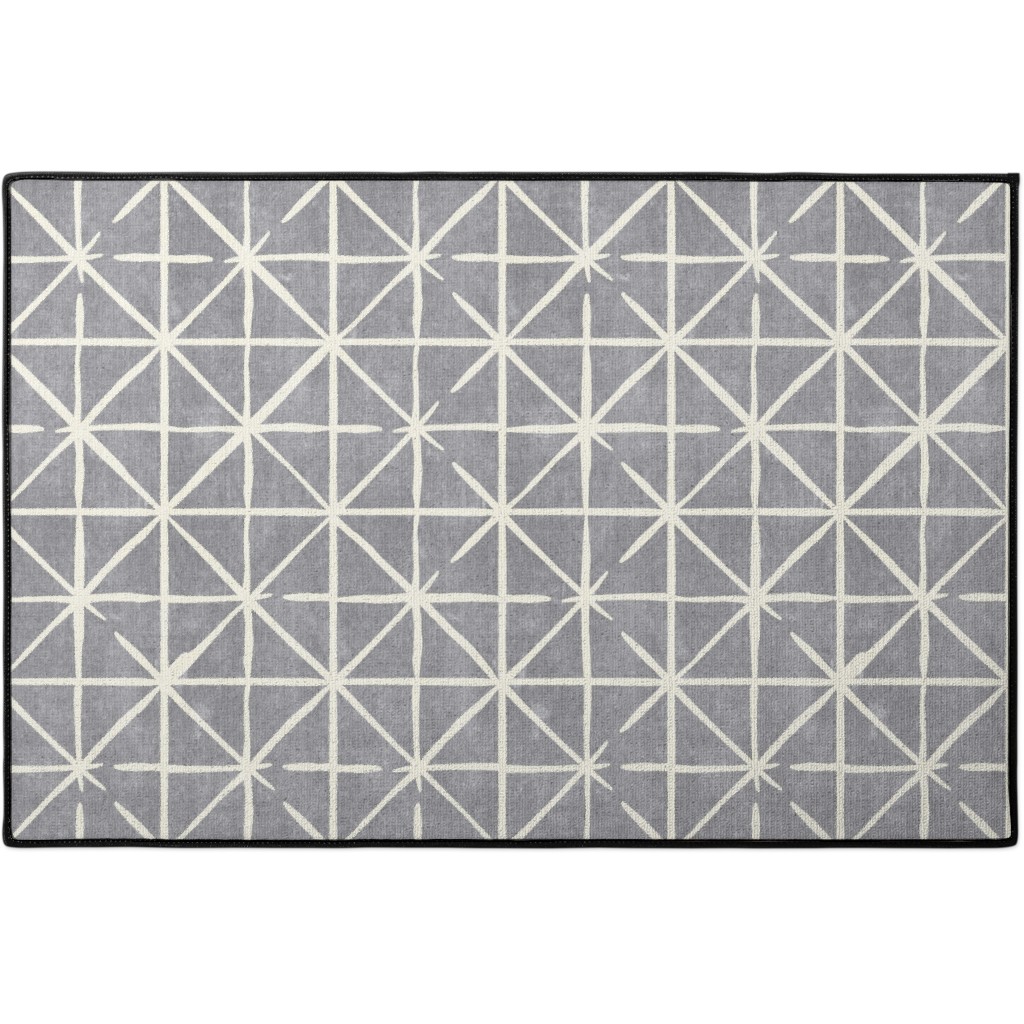 Geometric Triangles - Distressed - Grey Door Mat, Gray