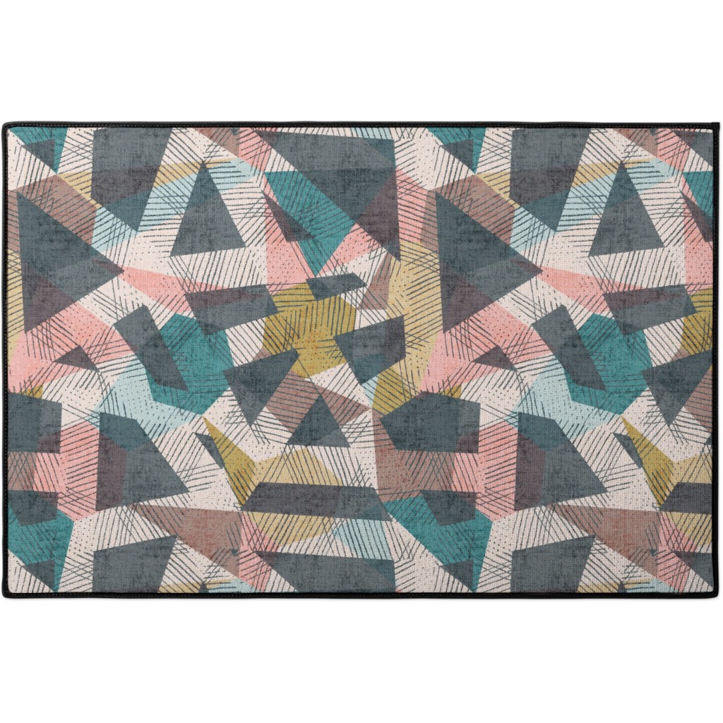 Abstract Geometic - Multi Door Mat, Multicolor