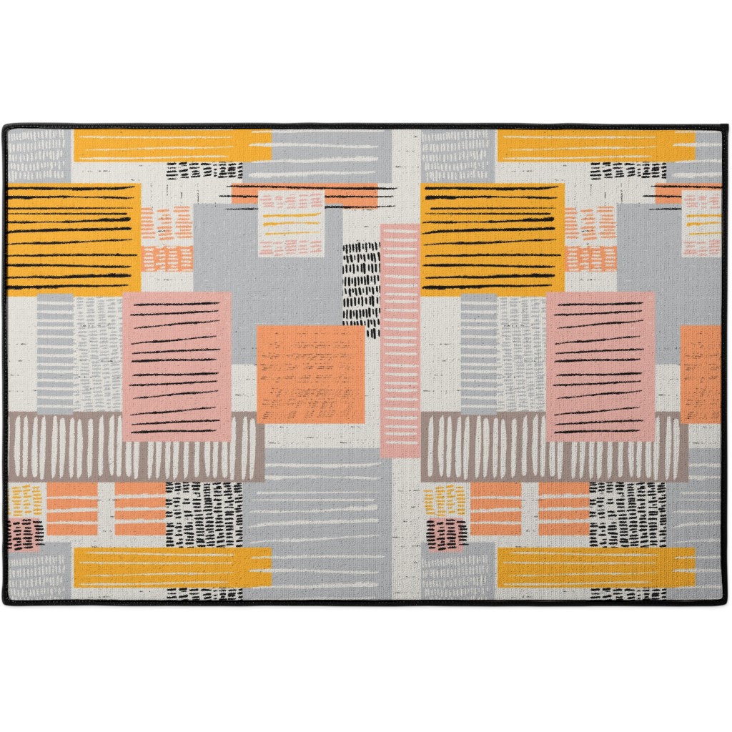 Textured Color Blocks - Multi Door Mat, Multicolor