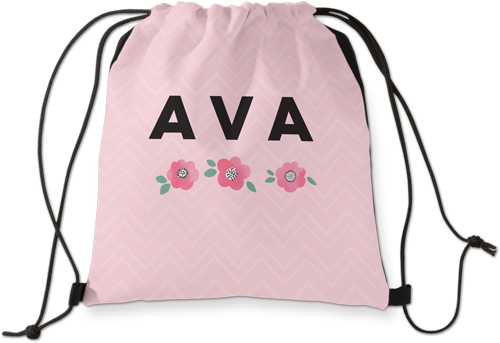 Princess Chevron Floral Drawstring Backpack