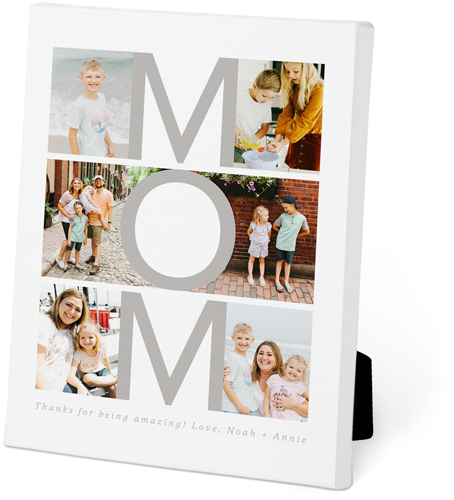 Bold Mom Letters Easel Back Canvas, 5x7, No Frame, Easel Back Canvas, White, white