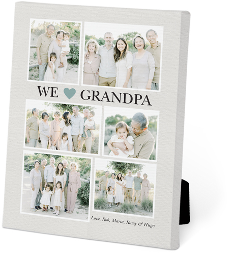 We Love Heart Collage Portrait Easel Back Canvas, 5x7, No Frame, Easel Back Canvas, Blue, cedar