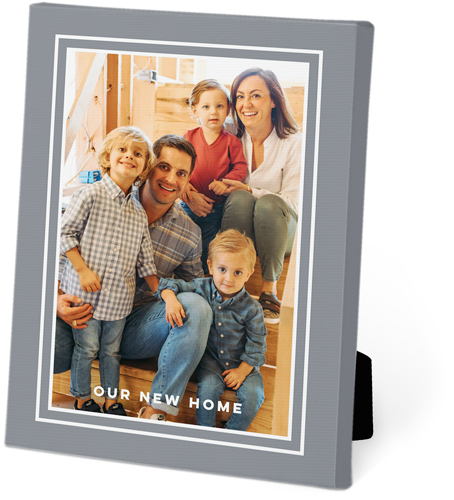 Double Border Portrait Easel Back Canvas, 5x7, No Frame, Easel Back Canvas, Gray, slate