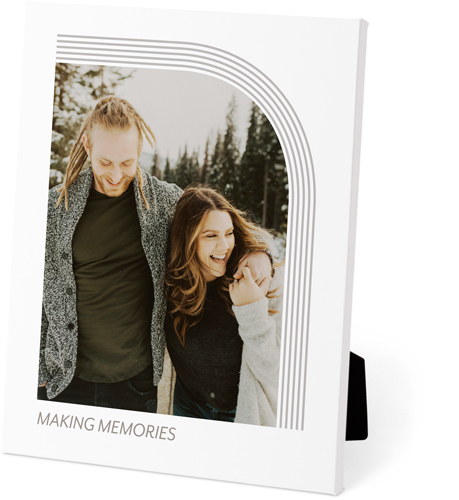 Arched Border Easel Back Canvas, 8x10, No Frame, Easel Back Canvas, Gray, stone