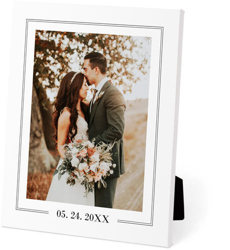 Double Border Outline Easel Back Canvas, 8x10, No Frame, Easel Back Canvas, White, white