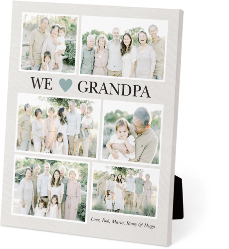 We Love Heart Collage Portrait Easel Back Canvas, 8x10, No Frame, Easel Back Canvas, Blue, cedar