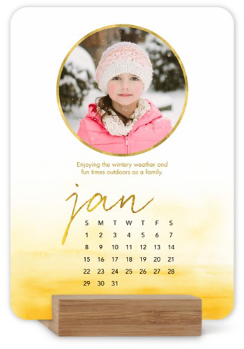 Watercolor Ombre Easel Calendar, Rounded Corners, Multicolor