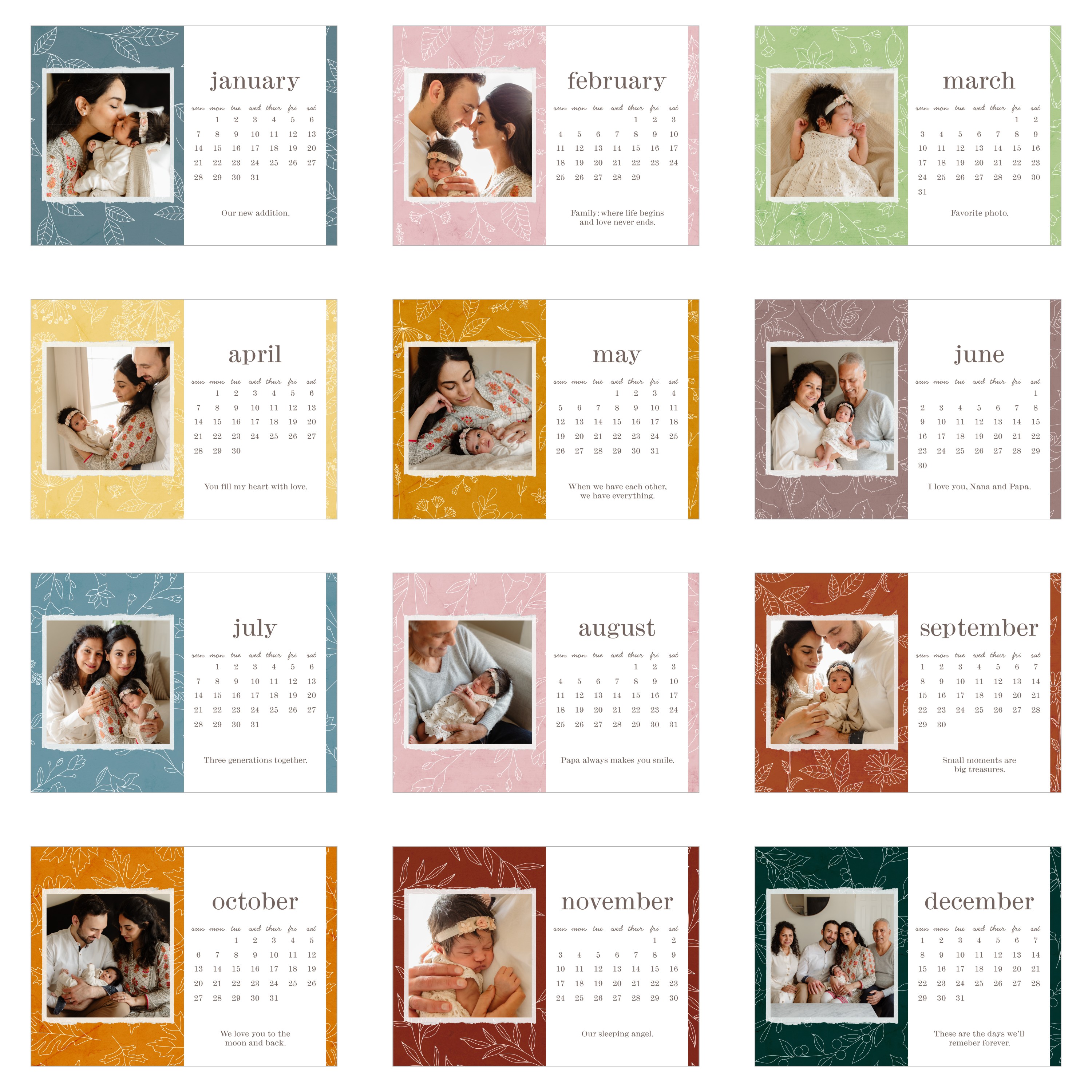 Seasonal Pattern Easel Calendar by Yours Truly Shutterfly