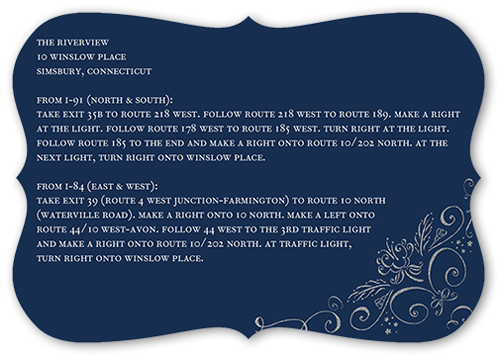 Whimsical Scrolls Wedding Enclosure Card, Blue, Pearl Shimmer Cardstock, Bracket