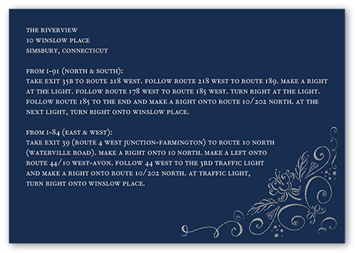 Whimsical Scrolls Wedding Enclosure Card, Blue, Matte, Signature Smooth Cardstock, Square