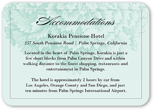 Grandeur Affair Wedding Enclosure Card, Blue, 100% Recycled Cardstock , Rounded, Frosted Glass