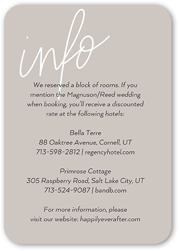 At Last Script Wedding Enclosure Card, Grey, 100% Recycled Cardstock , Rounded