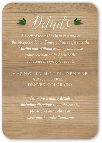 Heart Wreath Wedding Enclosure Card, Beige, 100% Recycled Cardstock , Rounded, Latte