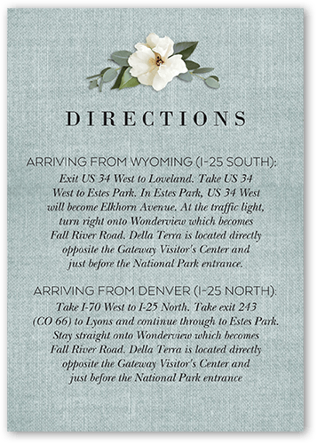 Bohemian Flowers Wedding Enclosure Card, Green, Matte, 100% Recycled Cardstock , Square, Spring Valley