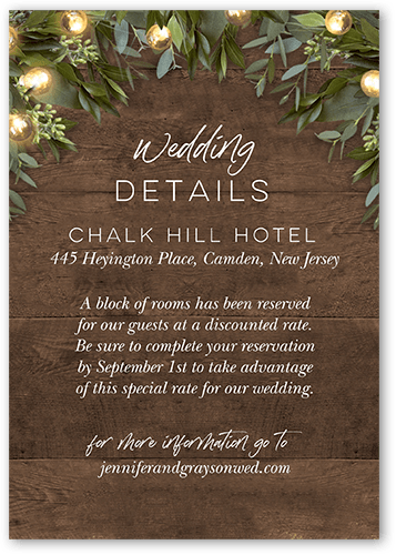Rustic Dreams Wedding Enclosure Card, Brown, Matte, Signature Smooth Cardstock, Square