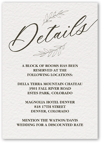 Vintage Occasion Wedding Enclosure Card, White, Matte, Signature Smooth Cardstock, Square, White