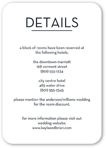 Simple Silhouette Wedding Enclosure Card, Black, Matte, Signature Smooth Cardstock, Rounded, Silhouette