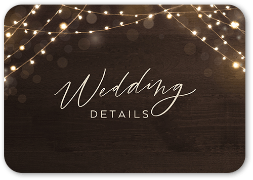 Twinkling Curtain Wedding Enclosure Card, Brown, Signature Smooth Cardstock, Rounded