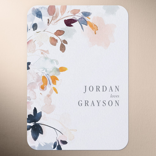 Wild Watercolor Wedding Enclosure Card, Blue, Matte, Signature Smooth Cardstock, Rounded, Blue Suede