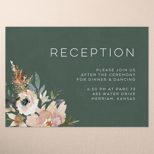 Painted Promise Wedding Enclosure Card, Green, Matte, Signature Smooth Cardstock, Square