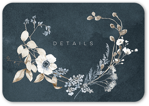 Wildflowers Wedding Enclosure Card, Grey, 100% Recycled Cardstock , Rounded
