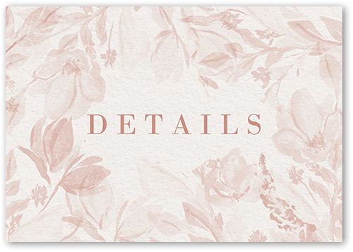 Dusty Blooms Wedding Enclosure Card, Pink, Matte, 100% Recycled Cardstock , Square