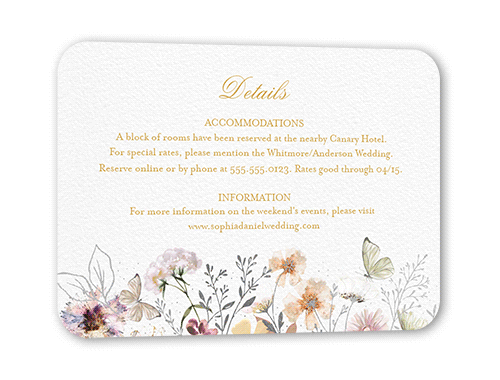 Fairy Tale Wedding Wedding Enclosure Card, Silver Foil, Pink, Pearl Shimmer Cardstock, Rounded