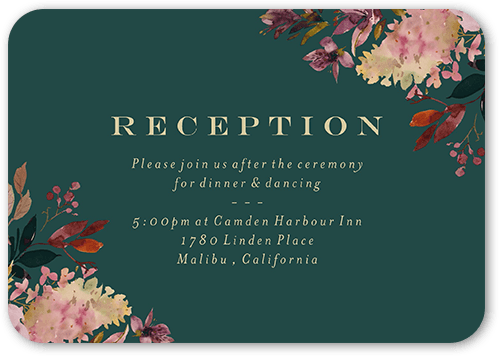 Deeply Beautiful Wedding Enclosure Card, Green, Matte, Signature Smooth Cardstock, Rounded, Seaweed