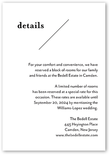Modern Stylings Wedding Enclosure Card, White, Matte, 100% Recycled Cardstock , Square, White