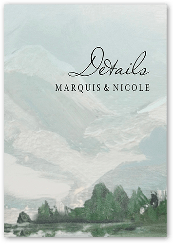 Mountain Lake Wedding Enclosure Card, White, Matte, Pearl Shimmer Cardstock, Square, White