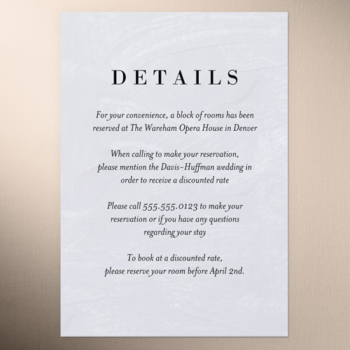 Modern Minimal Wedding Enclosure Card, White, Matte, Standard Smooth Cardstock, Square