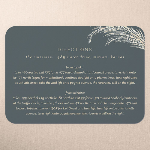 Pampas Silhouette Wedding Enclosure Card, Grey, Matte, Signature Smooth Cardstock, Rounded, Hemlock