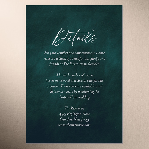 Cloudy Tints Wedding Enclosure Card, Green, Matte, Signature Smooth Cardstock, Square