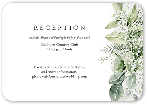 Lovely Lush Wedding Enclosure Card, White, Matte, Signature Smooth Cardstock, Rounded, White