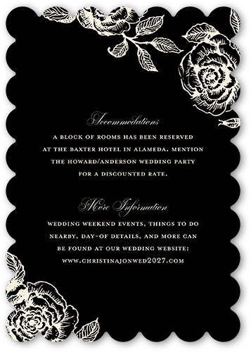 Romantic Rose Wedding Enclosure Card, Beige, Signature Smooth Cardstock, Scallop
