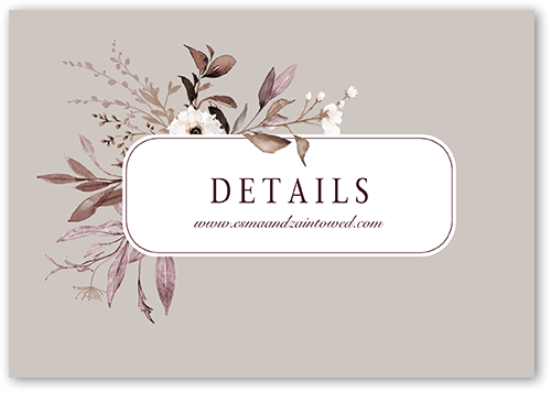 Floral Filigree Wedding Enclosure Card, Beige, Matte, Signature Smooth Cardstock, Square, Antique White