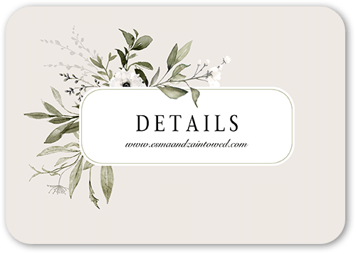 Floral Filigree Wedding Enclosure Card, Gray, Pearl Shimmer Cardstock, Rounded