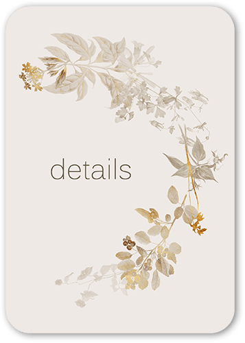 Golden Grace Wedding Enclosure Card, Gray, Pearl Shimmer Cardstock, Rounded, Gray