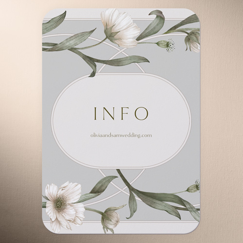 Enveloping Perennial Wedding Enclosure Card, Gray, Pearl Shimmer Cardstock, Rounded