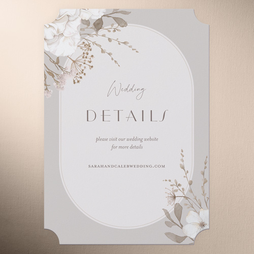 Full Bloom Wedding Enclosure Card, Gray, Signature Smooth Cardstock, Ticket